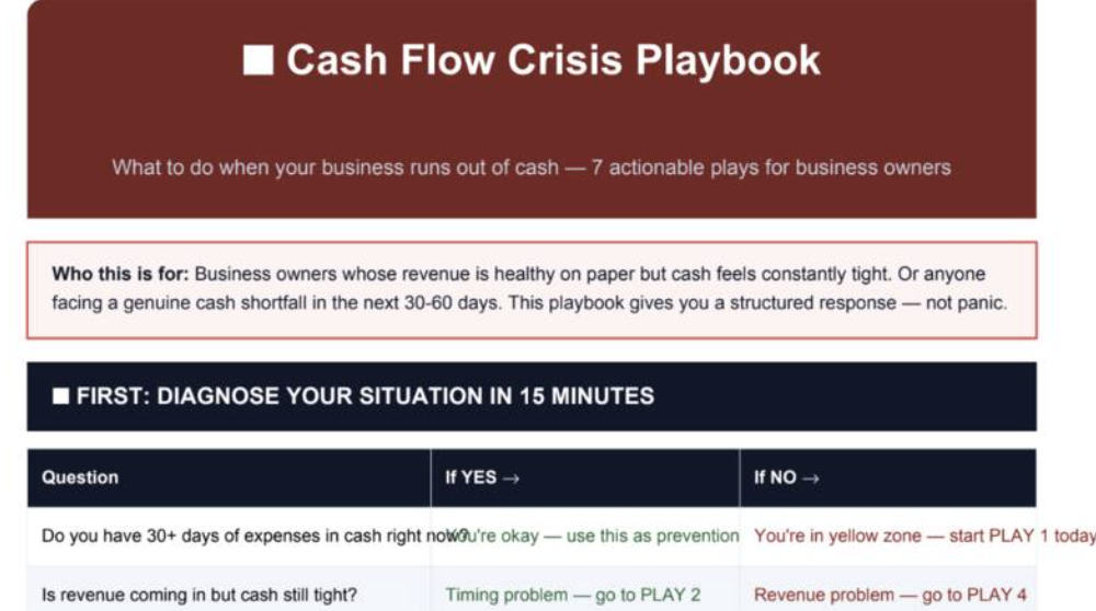 Cash Flow Crisis Playbook