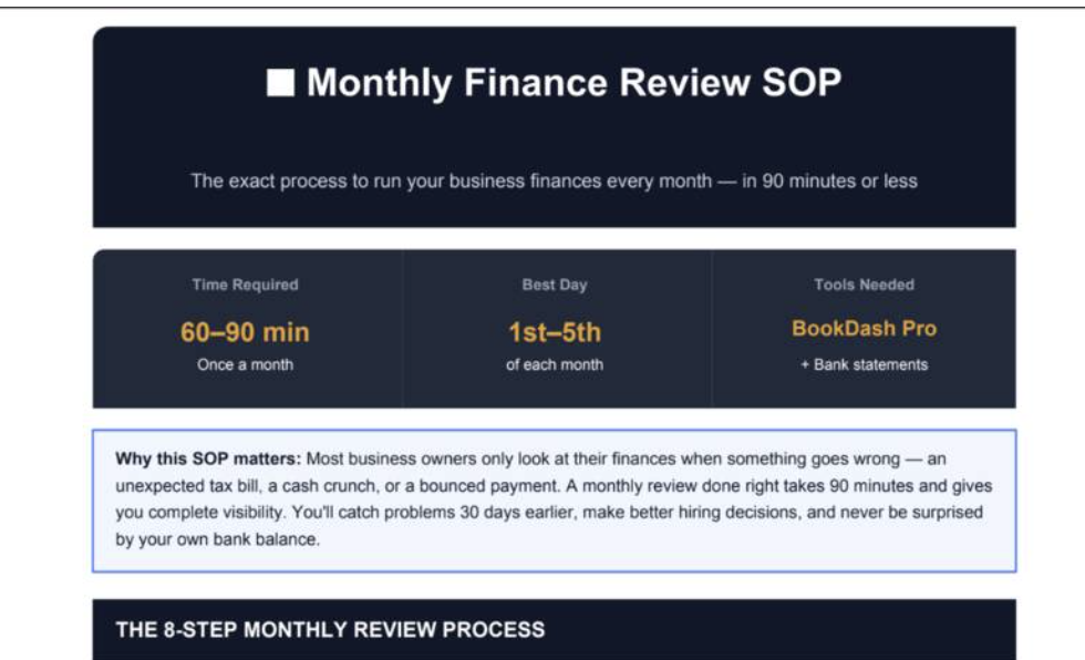 Monthly Finance Review SOP